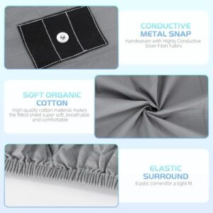 Grounding Sheet, 90% Organic Cotton+10% Pure Silver Organic Fitted Grounded Sheet for Improved Sleep, Earth Connecting Bedding - Healthy Sleep Therapy (Gray, Queen(60 * 80 * 15inch)) - Image 4