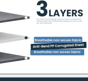 BADAM 4 Pack Bed Sheet Organizers and Storage, Foldable Sheet Organizer for Linen Closet, Sheets Set Folder Keeper with Window XL (Queen & King Size) Organizing Bedding Container (Grey) - Image 4