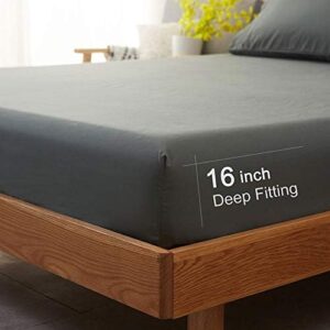 SONORO KATE Bed Sheet Set Super Soft Microfiber 1800 Thread Count Luxury Egyptian Sheets 16-Inch Deep Pocket Wrinkle and Hypoallergenic-4 Piece(Queen Dark Grey) - Image 6