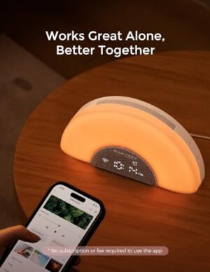 Momcozy DreamSync™ Baby Sound Machine, Night Light, APP Control Baby Sleep Trainer, Routine Builder, White Noise Machine with 34 Soothing Sounds, Wake Up Light Sunrise Alarm Clock, Wireless Speaker - Image 6