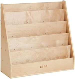 ECR4Kids Streamline Single-Sided Book Display with Storage, Classroom Bookshelf, Natural