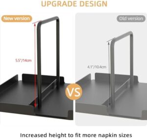 Napkin Holder for Table, Metal Napkin Holder with Salt and Pepper Shakers Caddy, Standing Paper Napkin Storage for Kitchen Dining Table Decor, Black - Image 2