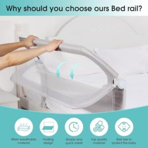 Baby Bed Rail Guard for Toddlers - 58.5" Toddler Bed Rails for Twin, Full, Queen, King Bunk Size Bed Swing Down Bedrail Extral Tall Child Safety Side Railing Guards for Kids - Image 4
