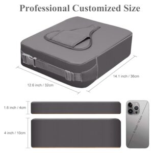 Toddler Booster Seat for Dining Table, Non-Slip Kitchen Chair Booster Seat with Backrest and Adjustable Straps, Portable PU Waterproof Travel Baby Booster Seat Increasing Cushion - Image 5