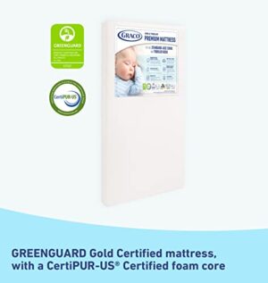 Graco Premium Crib & Toddler Mattress – GREENGUARD Gold Certified & CertiPUR-US Certified, Fits All Standard Crib & Toddler Beds, Waterproof Sleep Surface, Machine-Washable Outer Cover for Easy Care - Image 2