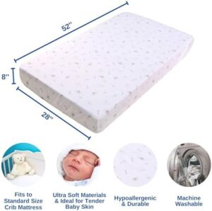 Animals 4 Pieces Crib Bedding Sets for Boys and Girls | Baby Bedding Crib Set of Crib Sheet, Quilt, Dust Ruffle & Wall Decal Set for Standard Size Crib - Image 3