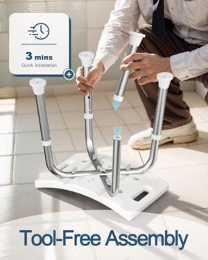 Shower Chair for Inside Shower, FSA/HSA Eligible 400 lbs Adjustable Shower Stool with Suction Feet, Shower Seat for Inside Tub Bathroom Bench Bath Chair for Elderly and Disabled - Light Gray - Image 6