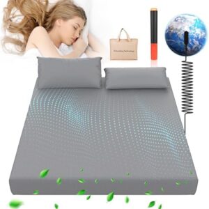 Grounding Sheet, 90% Organic Cotton+10% Pure Silver Organic Fitted Grounded Sheet for Improved Sleep, Earth Connecting Bedding - Healthy Sleep Therapy (Gray, Queen(60 * 80 * 15inch))