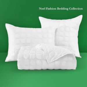 kate spade new york Noel King Quilt Bedding Set, 200 Thread Count and 100% Cotton Cover, All Season 3 Piece Reversible Bedding Set, Machine Washable, Marshmallow - Image 7