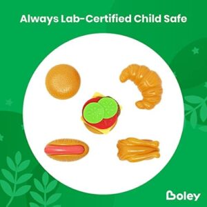 Boley Blue Microwave Playset - 11 Pc Light & Sound Pretend Play Kitchen Toys Set with Play Food for Kids Ages 3+ - Image 4