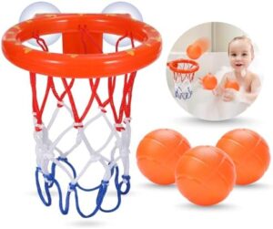 Bath Toys - Bathtub Basketball Hoop for Kids Toddlers - Bath Toys Shower Toys for Kids Ages 4-8,Suction Cup Basketball Hoop & 3 No Hole Balls Set for Boys Girls