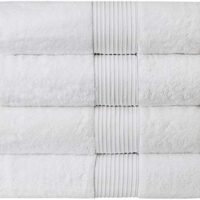 Luxury Extra Large Oversized Bath Towels | Hotel Quality Towels | 650 GSM | Soft Combed Cotton Towels for Bathroom | Thick & Fluffy Bath Sheets | White - 4 Pack