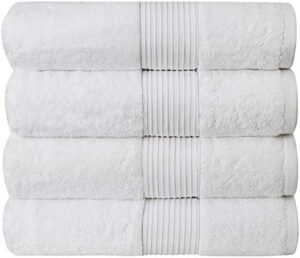 Luxury Extra Large Oversized Bath Towels | Hotel Quality Towels | 650 GSM | Soft Combed Cotton Towels for Bathroom | Thick & Fluffy Bath Sheets | White - 4 Pack