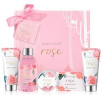 BODY & EARTH Spa Gift Set for Women - Luxurious 5 Pcs Bath and Body Gift Sets with Rose Scent, Spa Gift Box, Bath Set Includes Body Wash, Body Butter, Body Lotion and More, Birthday Gifts for Women