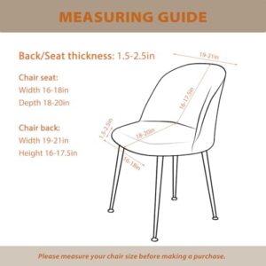 Gollense Velvet Curved Back Chair Covers for Dining Room Set of 4, Mid Century Modern Chair Slipcovers, Semi Circle Back Furniture Seat Protector for Kitchen Living Room (Camel) - Image 2