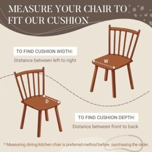 Basic Beyond Chair Cushions for Dining Chairs 4 Pack, D-Shaped Kitchen Chair Cushions with Ties Set of 4, 2.5" Thick Seat Cushions for Dining Room/Kitchen Chairs, 17" x 16", Brown - Image 7