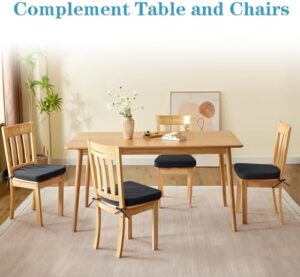 Chair Cushions for Dining Chairs Set of 4, Kitchen Chair Pads, Indoor Dining Chair Cushions with Ties, Seat Cushions for Kitchen Chairs, Non Slip Chair Pads, 17" x 16" x 2", Black - Image 6