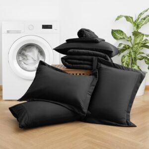 JOLLYVOGUE 11 Pieces Queen Comforter Set, Reversible Bed in a Bag Queen Size, All Season Bedding Set with Soft Black Comforter, Flat Sheets, Fitted Sheets, Pillowcases & Shams - Image 9