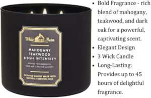 Bath & Body Works White Barn 3-Wick Candle in Mahogany Teakwood High Intensity, Scented - Image 2