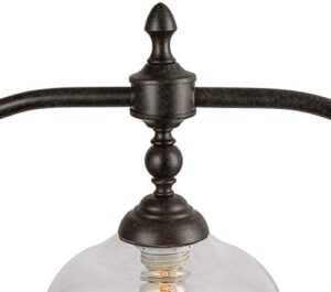 LOG BARN Dining Room Light Fixture Hanging, Farmhouse Chandelier in Rustic Black Metal with Clear Glass Shades, Adjustable Chains, Pendant for Kitchen Island - Image 7