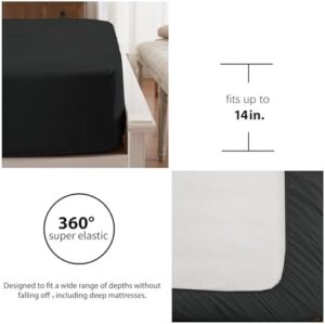 Anluoer Queen Comforter Set 7 Piece, Black Bed in a Bag with Sheets, Comforters Queen Size Bedding Sets with 1 Comforter , 2 Pillow Shams, 2 Pillowcases, 1 Flat Sheet ,1 Fitted Sheet - Image 6