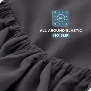 Bare Home Luxury 1800 Ultra-Soft Microfiber Queen Bed Sheets - Double Brushed, Deep Pockets, Easy Fit - 4 Piece Set - Bedding Sheets & Pillowcases (Forged Iron Grey) - Image 6