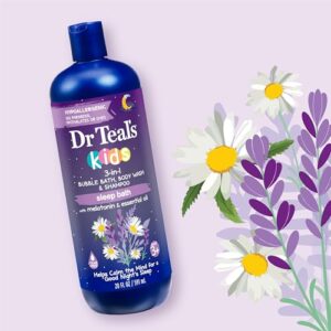Dr Teal's Kids 3-in-1 Sleep Bath: Bubble Bath, Body Wash & Shampoo with Melatonin & Essential Oil, 20 fl oz (Pack of 3) - Image 2