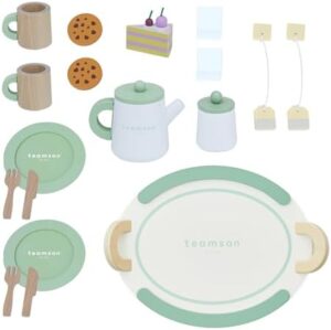 Teamson Kids Little Chef Frankfurt 20-pc. Wooden Play Kitchen Tea Party Accessory Set with Pretend Food and Cups - Image 2