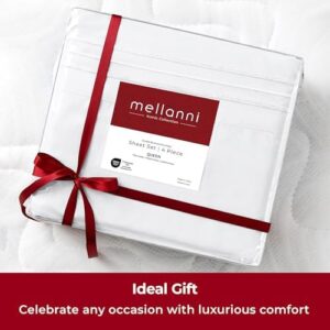Mellanni Queen Sheets Set - 4 PC Iconic Collection Bedding - Hotel Luxury, Extra Soft, Cooling Bed Sheets - Wrinkle, Fade, Stain Resistant (Queen, White) - Image 6