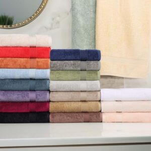 Superior Egyptian Cotton 6-Piece Towel Set, Bathroom Essentials, Towels For Bathroom, Apartment, Airbnb, Guest Bath, Face, Hand, Bath Towels, Washcloths, Absorbent, Fast Drying, White - Image 6