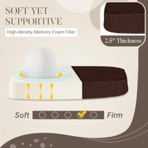 Basic Beyond Chair Cushions for Dining Chairs 4 Pack, D-Shaped Kitchen Chair Cushions with Ties Set of 4, 2.5" Thick Seat Cushions for Dining Room/Kitchen Chairs, 17" x 16", Brown - Image 3