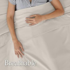 lalaLOOM Queen Bed Sheet Set, Soft Microfiber Hotel Luxury Bedding, Extra Deep Pocket, 4 Piece Sheets and Pillowcase Sets, Breathable Wrinkle, Fade Resistant, Easy Care Machine Washable Linen, Cream - Image 8