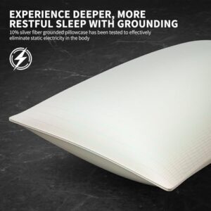 Grounding Pillow Case,Earth Connected Pillowcase,Bedding.Improve Sleep,Reduce Pain.90% Organic Cotton, 10% Silver Fiber (White, 30 * 20.5inch) - Image 3