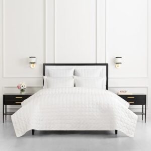 kate spade new york Noel King Quilt Bedding Set, 200 Thread Count and 100% Cotton Cover, All Season 3 Piece Reversible Bedding Set, Machine Washable, Marshmallow