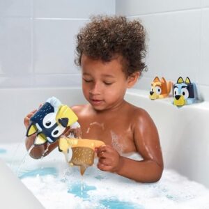 Toomies Bluey Bath Toys - Bluey's Family Pourers - Water Pouring Bluey Figures Including Chilli, Bandit, Bingo, and Bluey - Nesting and Stacking Cups for Bath Time - 4 Count - Ages 18 Months and Up - Image 3