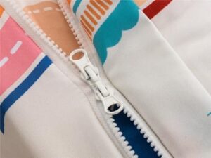 NTBED Rainbow Printed Zipper Bedding Sets Twin Lightweight Microfiber Heart Comforter Set with Fitted Sheet Pillow Covers,Beige - Image 4