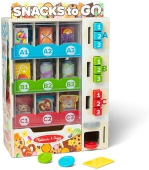Melissa & Doug Sort, Stock, Select Wooden Vending Machine Play Set, Wooden Toy Play Food for Boys and for Girls 3+