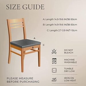 SearchI Water Repellent Dining Chair Seat Covers Set of 4, Washable Stretch Seat Covers for Dining Chairs, Rear-Covered Dining Room Seat Cover Protector(Orange Flower) - Image 6