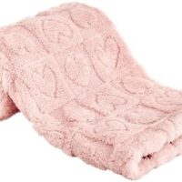 Yurhap Fleece Baby Blanket Heart Checkered Blanket, Ultra Soft Cozy Baby Blankets for Girls Boys, Fluffy Infant Toddler Newborn Receiving Blankets for Crib Stroller 30”×40” (Light Pink)