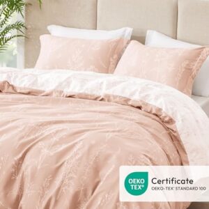 Love's cabin Dusty Rose Pink Full Size Comforter Set - Full Comforter Set, 3 Pieces Cute Floral Bedding Sets for All Seasons,1 Soft Reversible Botanical Flowers Comforter and 2 Pillow Shams - Image 4