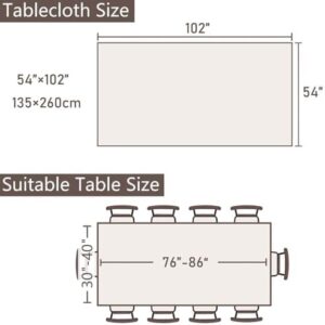 SIELUNO Rectangle Table Cloth Rustic Farmhouse Tablecloth Heavy Duty Cotton Linen Waterproof Wrinkle Free Table Cloths for Kitchen and Dining Room-Hollow Blue-Rectangle, 54"x102", 8-10 Seats - Image 3