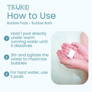 TruKid Bubble Podz Bubble Bath for Baby & Kids, NEA-Accepted for Eczema, Gentle Refreshing Colloidal Oatmeal Bath Bomb for Sensitive Skin, pH Balance 7 for Eye Sensitivity, Unscented (24 Podz) - Image 3