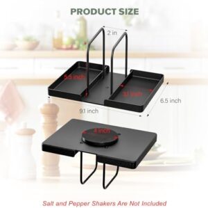 Napkin Holder for Table Rotating Standing Napkin Dispenser with Salt and Pepper Shakers Caddy Metal Paper Towel Holder for Kitchen Dining Bathroom Farmhouse Picnic Decors Black Not Including Shakers - Image 5