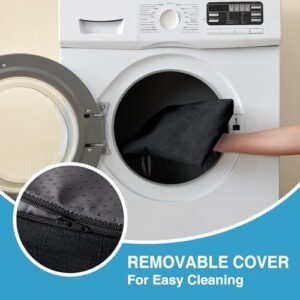 Chair Cushions for Dining Chairs Set of 4, Kitchen Chair Pads, Indoor Dining Chair Cushions with Ties, Seat Cushions for Kitchen Chairs, Non Slip Chair Pads, 17" x 16" x 2", Black - Image 5