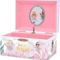Giggle & Honey Musical Fairy Jewelry Box for Girls - Kids Music Box with Spinning Fairy and Mirror, Princess Birthday Gifts for Little Girls, Childrens Jewelry Boxes for Ages 3-10 - 6 x 4.7 x 3.5 in