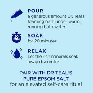 Dr Teal's Foaming Bath with Pure Epsom Salt, Restorative Minerals with Magnesium, Potassium, Zinc & Essential Oils, 34 fl oz (Pack of 4) - Image 3