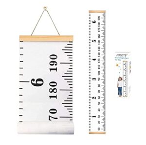 Mibote Baby Growth Height Chart Handing Ruler Wall Decor for Kids, Canvas Removable Height Growth Chart 79" x 7.9" (Black & White) - Image 8
