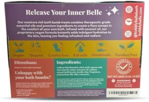 Bubbly Belle Bath Bombs XXL Gift Set, 12 Extra Large Handmade Aromatherapy Fizzies with Essential Oil Blends and Epsom Salt, Vegan for Women, Men, Kids - Image 8