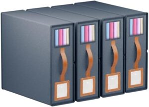 BADAM 4 Pack Bed Sheet Organizers and Storage, Foldable Sheet Organizer for Linen Closet, Sheets Set Folder Keeper with Window XL (Queen & King Size) Organizing Bedding Container (Grey)