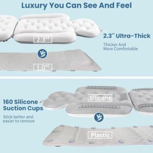Full Body Bath Pillow for Bathtub, Thick Bathtub Cushion with Laundry Bag, Luxury Tub Pillow for Bath for Headrest Neck and Back Support White 51" x 16" - Image 6